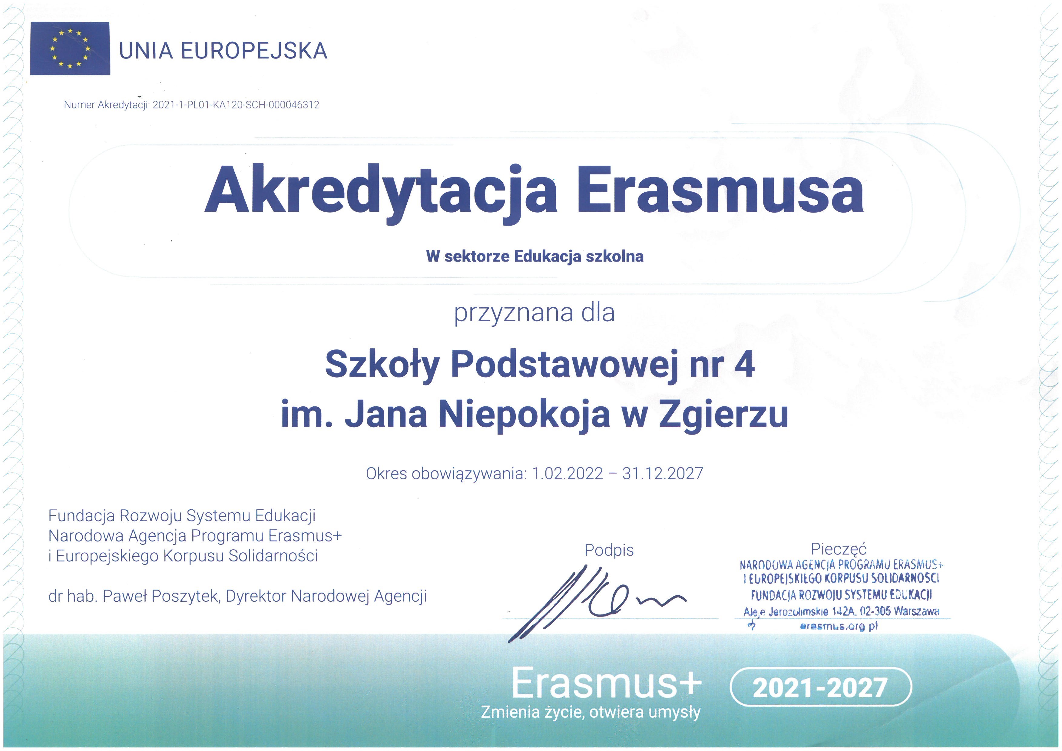 Akredytacja do programu Erasmus+