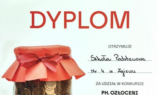 Dyplom dla szkoły za udział w akcji